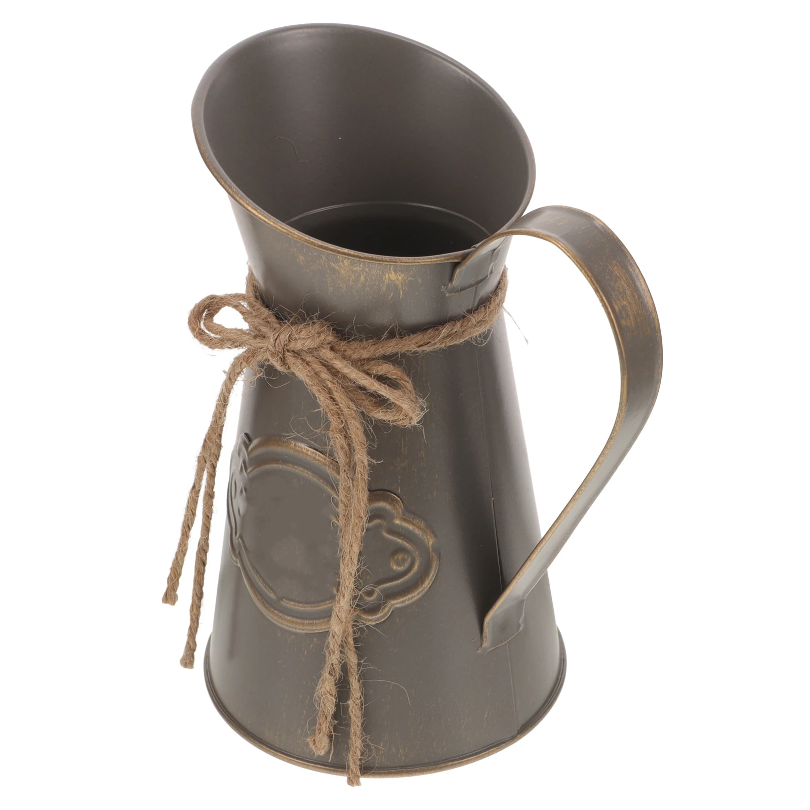 

Деревенская ваза, металлическое ведро для цветов, винтажный домашний декор, железный кашпо, серый сухой оцинкованный металлический кувшин, ваза, композиция для цветов