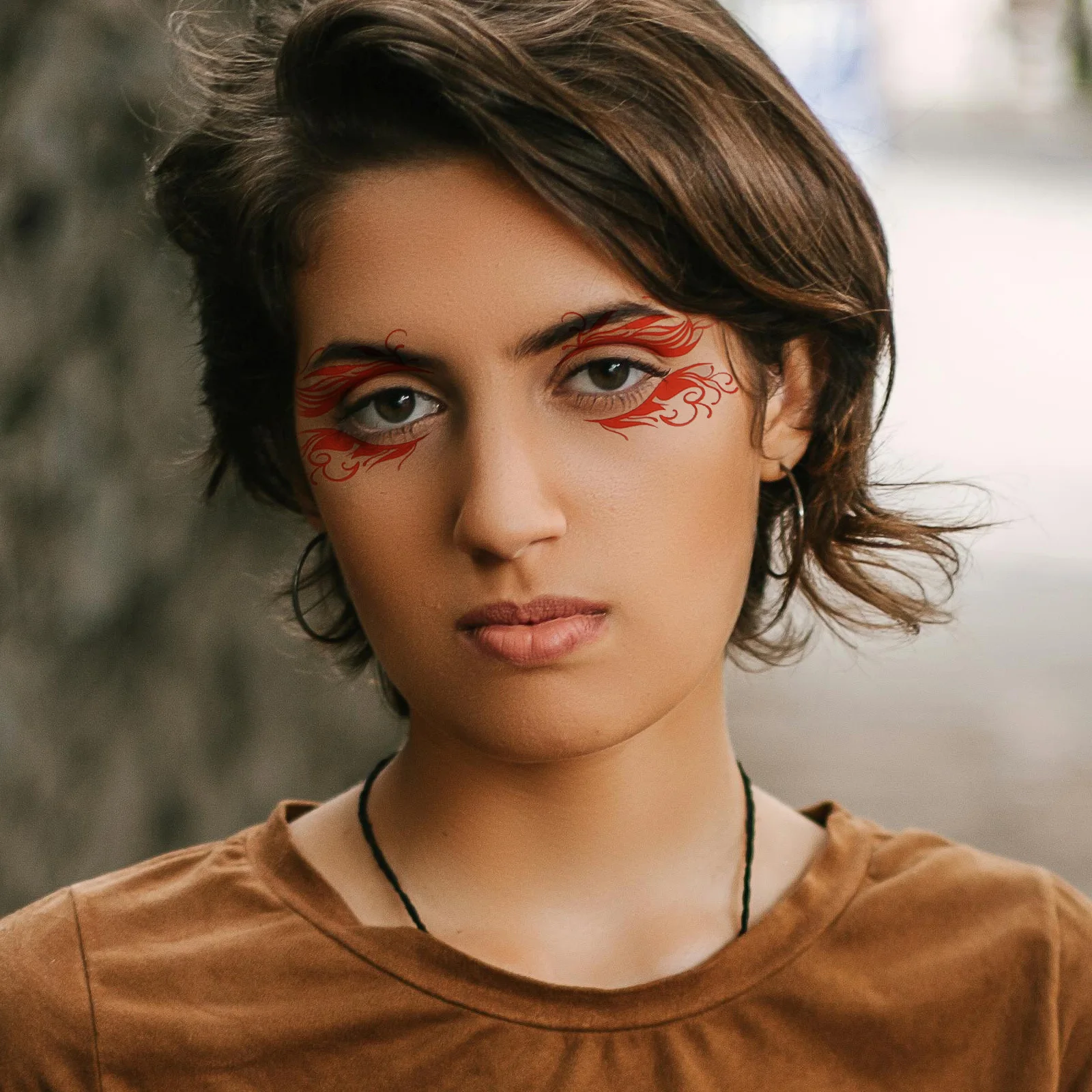 10 أوراق شارات للوجه للنساء وشم زاوية العين مقاوم للماء سهل الاستخدام وإزالة التصاميم النابضة بالحياة لمظهر مكياج حفلات المهرجانات #3