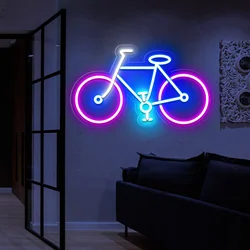 Bicycle Neon Sign Bike Bicycle Shop Wall Art Decor Open Store Cyclist Sign Gift Racing Game Room Hotel Store Neon