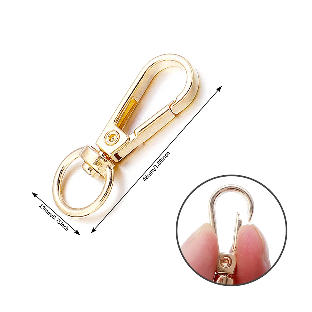 5pcs Oval Ring Lobster Clasp Claw Swivel Clasp for Keychain with Push Door Lobster Clasp Hook Swivel Snap Fashion Clip