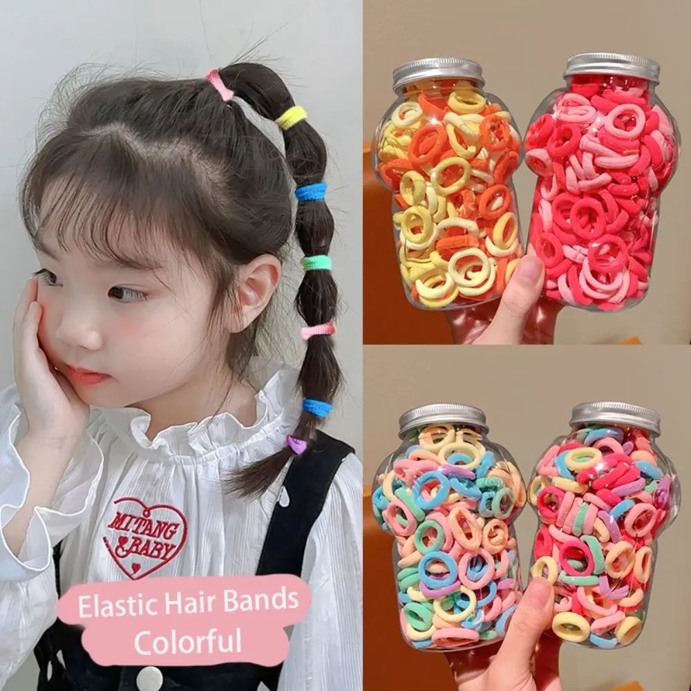 100pcs/box Headwear High-Elastic Elastic Hair Bands Hair Ties Scrunchie Hair Rope Hair Accessories Ponytail Holder Women