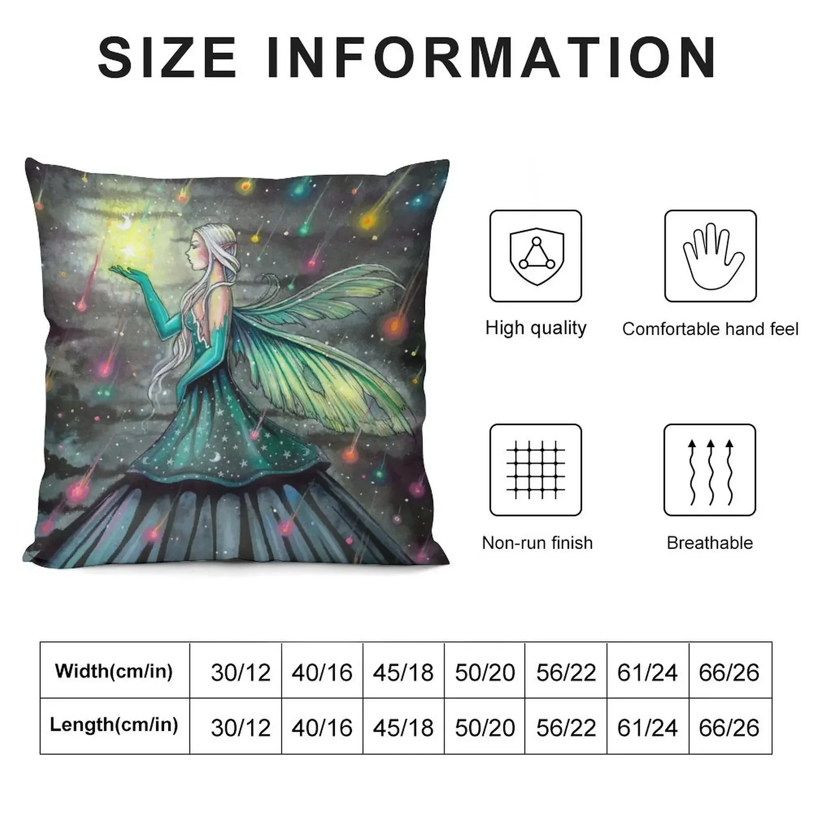 Star Showers Fairy Fantasy Artwork by Molly Harrison Throw Pillow autumn pillowcase pillow