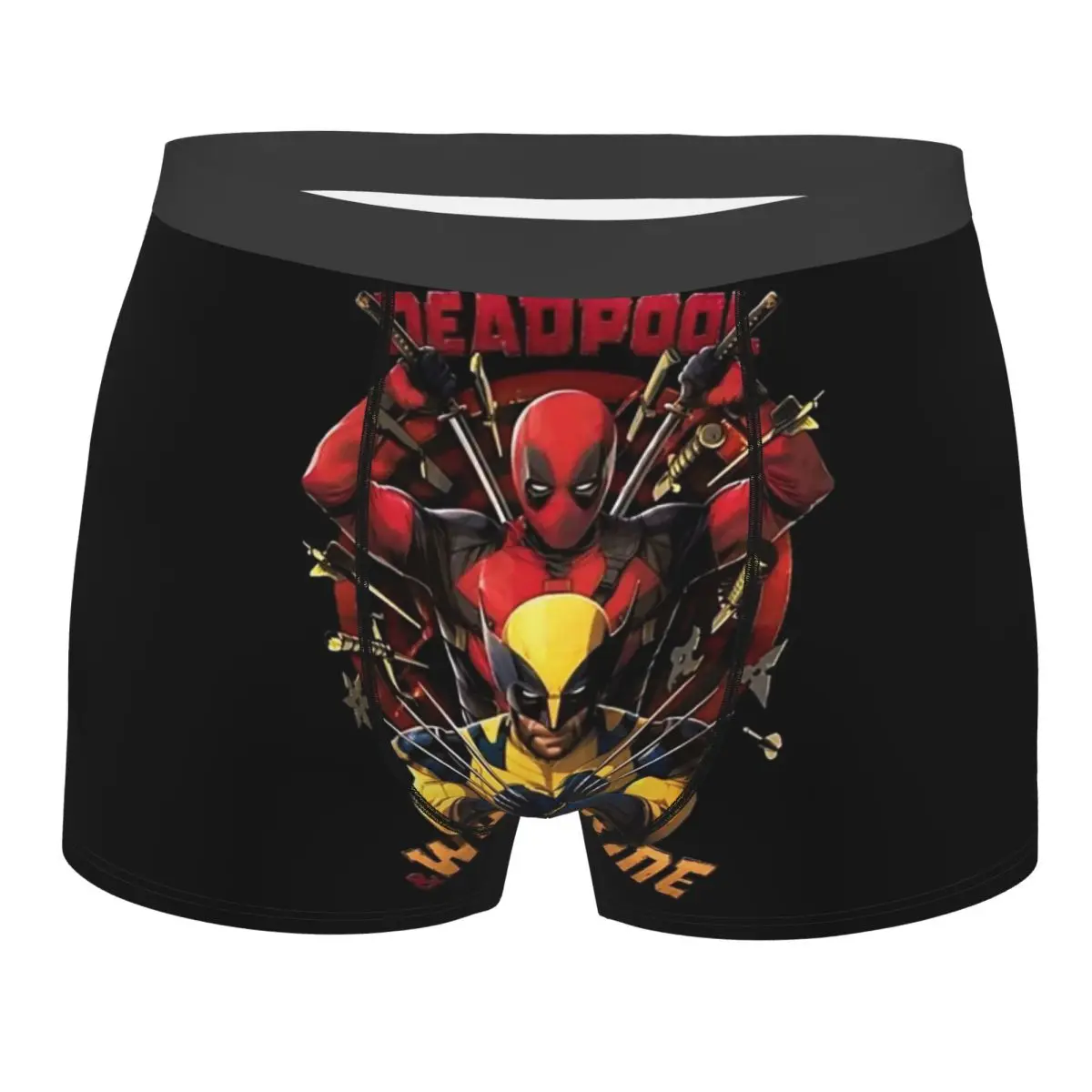 Custom D & W Deadpool Superhero Underwear Male Printed Boxer Shorts Panties Briefs Soft Underpants