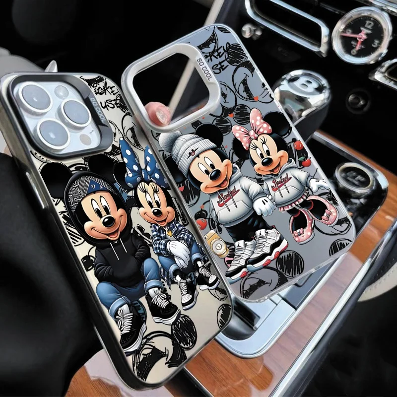 เคสคู่รักมิกกี้มินนี่เมาส์สำหรับ OPPO Reno 14 13F 12F 11F 12 10 11 13 Pro 8T 7 8 10 Pro Plus A3X Find X8  แบบแข็ง IMD
