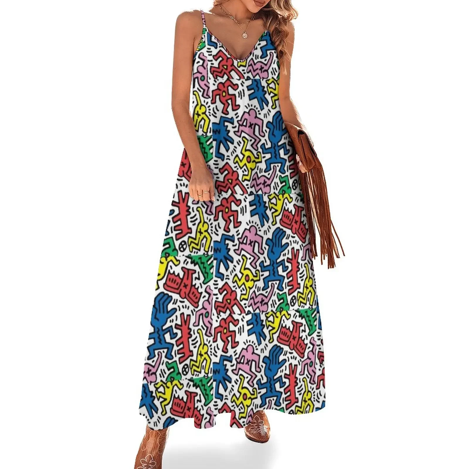 

Haring pop art Sleeveless Dress summer dress woman 2024 women's clothing trend 2024