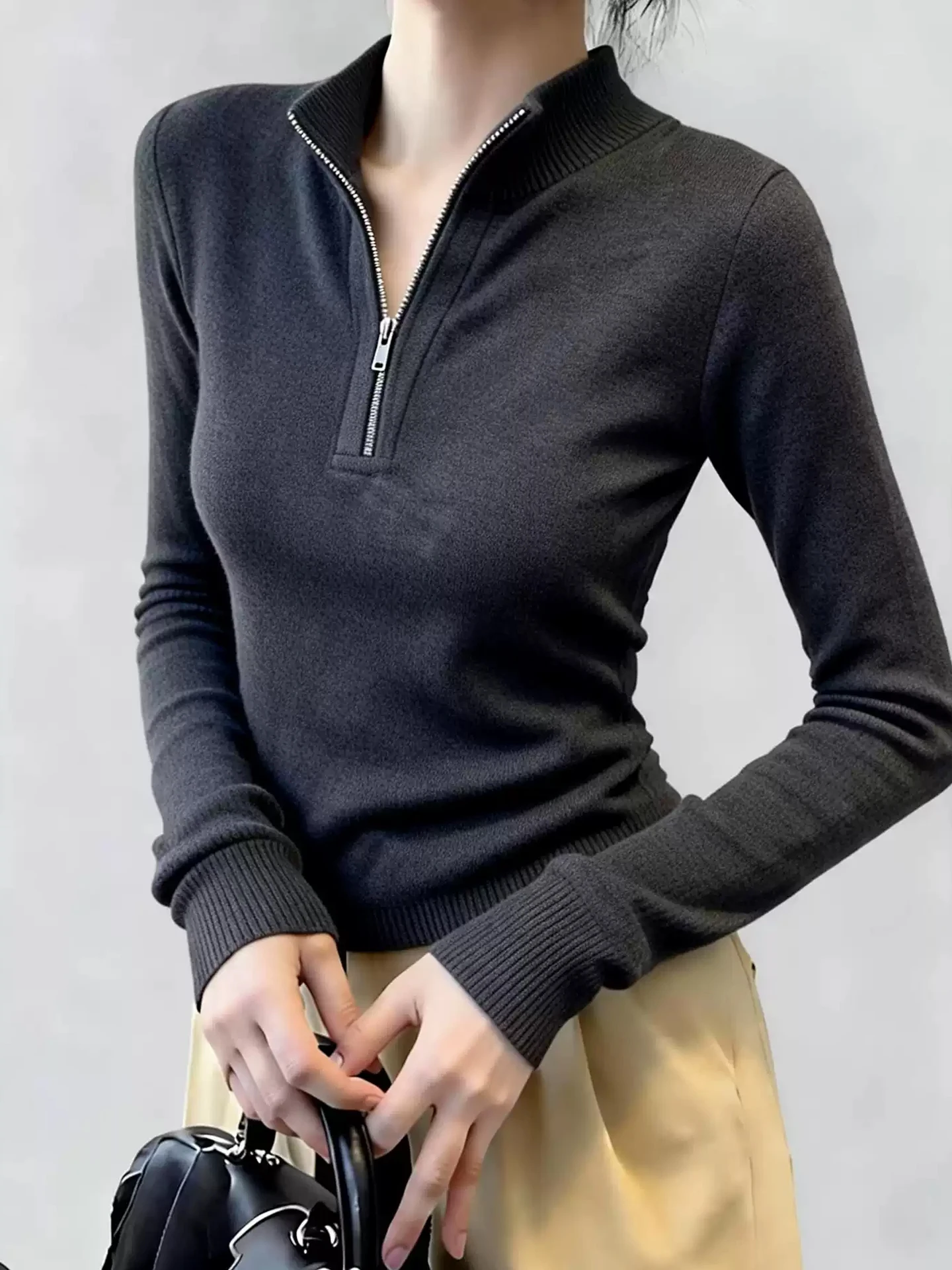 

Универсальный повседневный вязаный длинный све, облегающий базовый слой irt Sli, уникальный зимний трикотаж для поездок на работу, женский трикотаж больших размеров