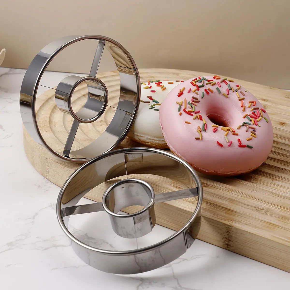 Round Stainless Steel Donut Special Cutting Mold for Household Baking Mousse Ring Underwire Cookie Pressing Film