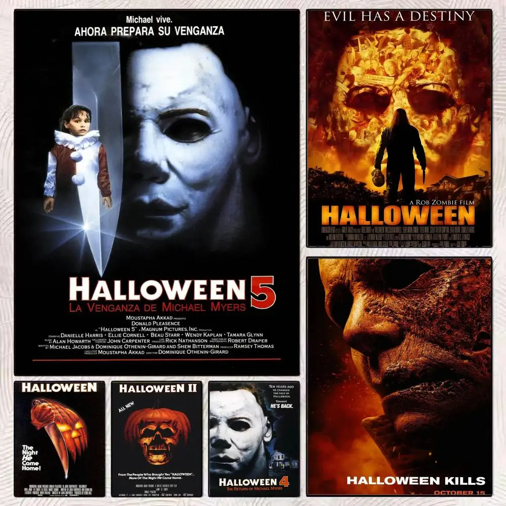 Horror Movie H-Halloween Michael Myers Poster HD Art Mural Wallart Waterproof Vintage Print Decor for Home Decoration Durable
