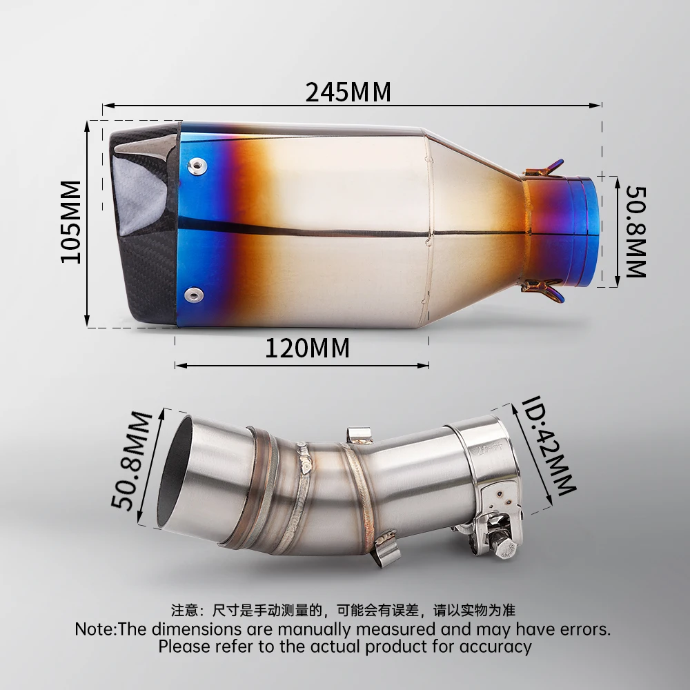 

51mm Stainless Steel GP Exhaust Muffler with DB Killer Universal for MT07,MT09,R3,R7,FZ25,CBR250