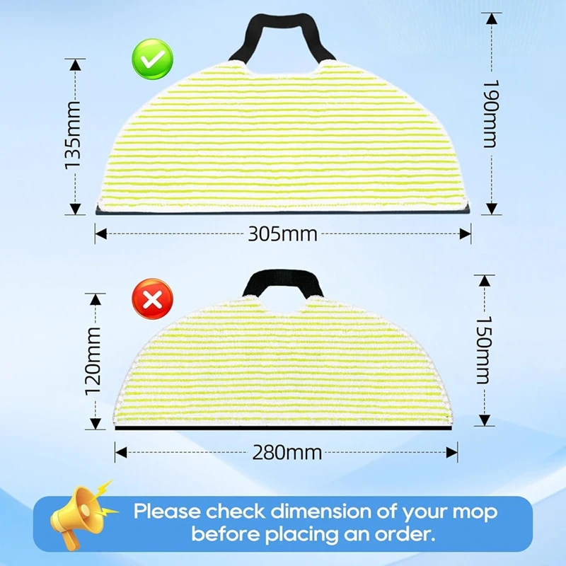 B47B Replacement Mop Pads for Shark Matrix Plus AI Ultra Robot Vacuum 6-Pack Washable Microfiber