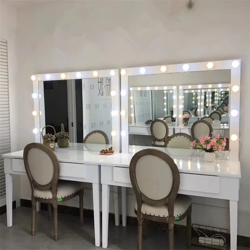 Light luxury dresser, simple makeup mirror table with lamp, professional studio makeup table with lamp, dedicated to makeup