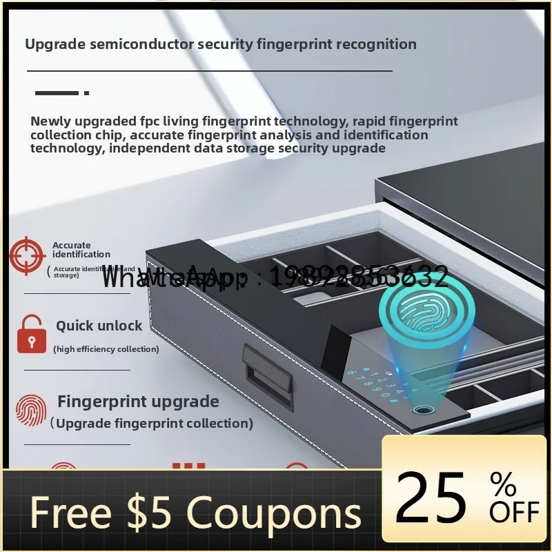 G1  Household Small Anti-Theft Safe Mini Hidden Drawer Cabinet Smart Fingerprint Password Office File Cabinet