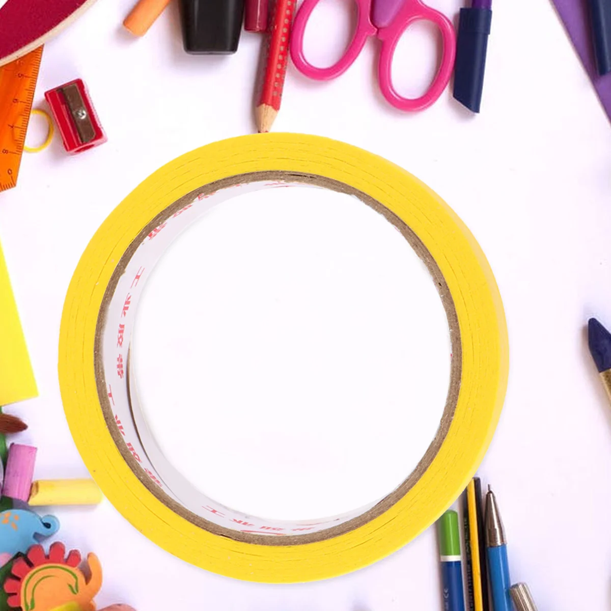 

Color Separation Marking Yellow Long Size Sticky Textured Paper For Indoor Outdoor Use Rubber Masking Tape Washi Tape