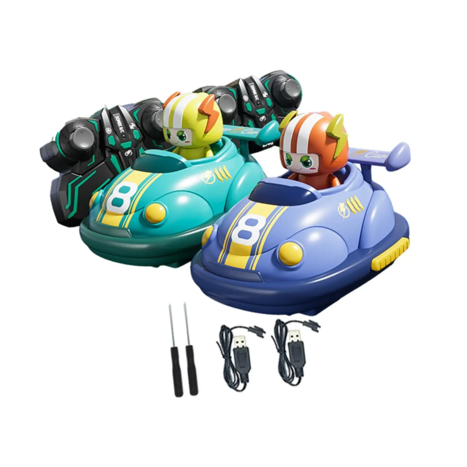 2Pcs Remote Control Bumper Car RC Ejecting Bumper Car for Children Adults