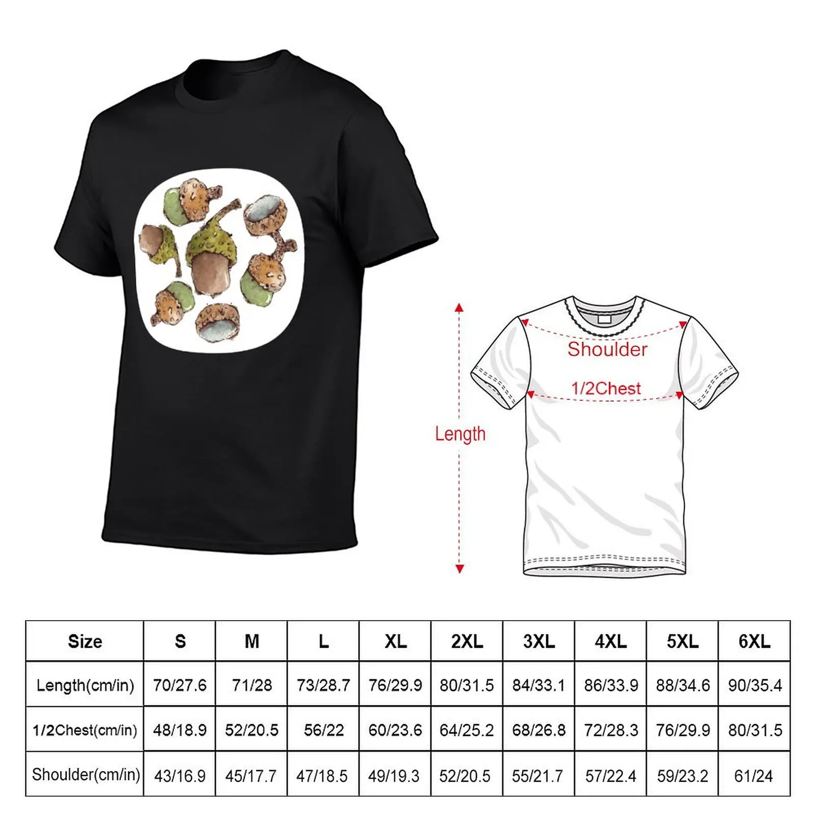 Watercolor Acorns T-Shirt cute tops graphics sublime plus size tops mens clothing image 5