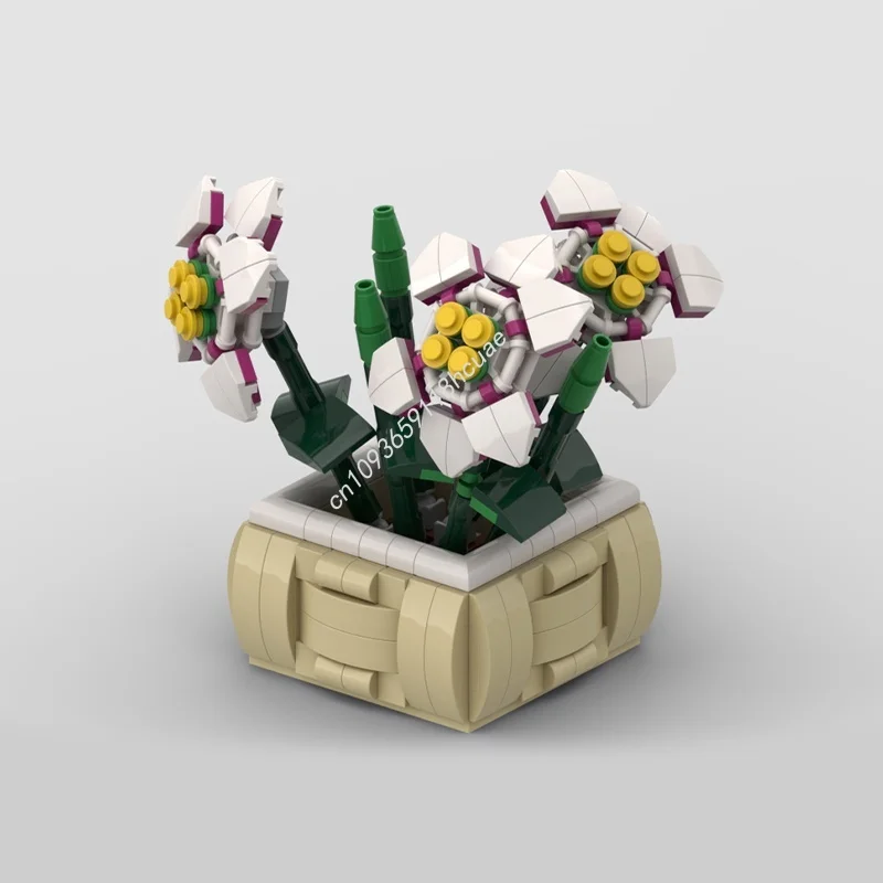 461 قطعة MOC زهرة ليليان أيقونات نموذج اللبنات العمارة اللعب لتقوم بها بنفسك فكرة التعليم الطوب الاطفال هدية الكريسماس عيد ميلاد #2