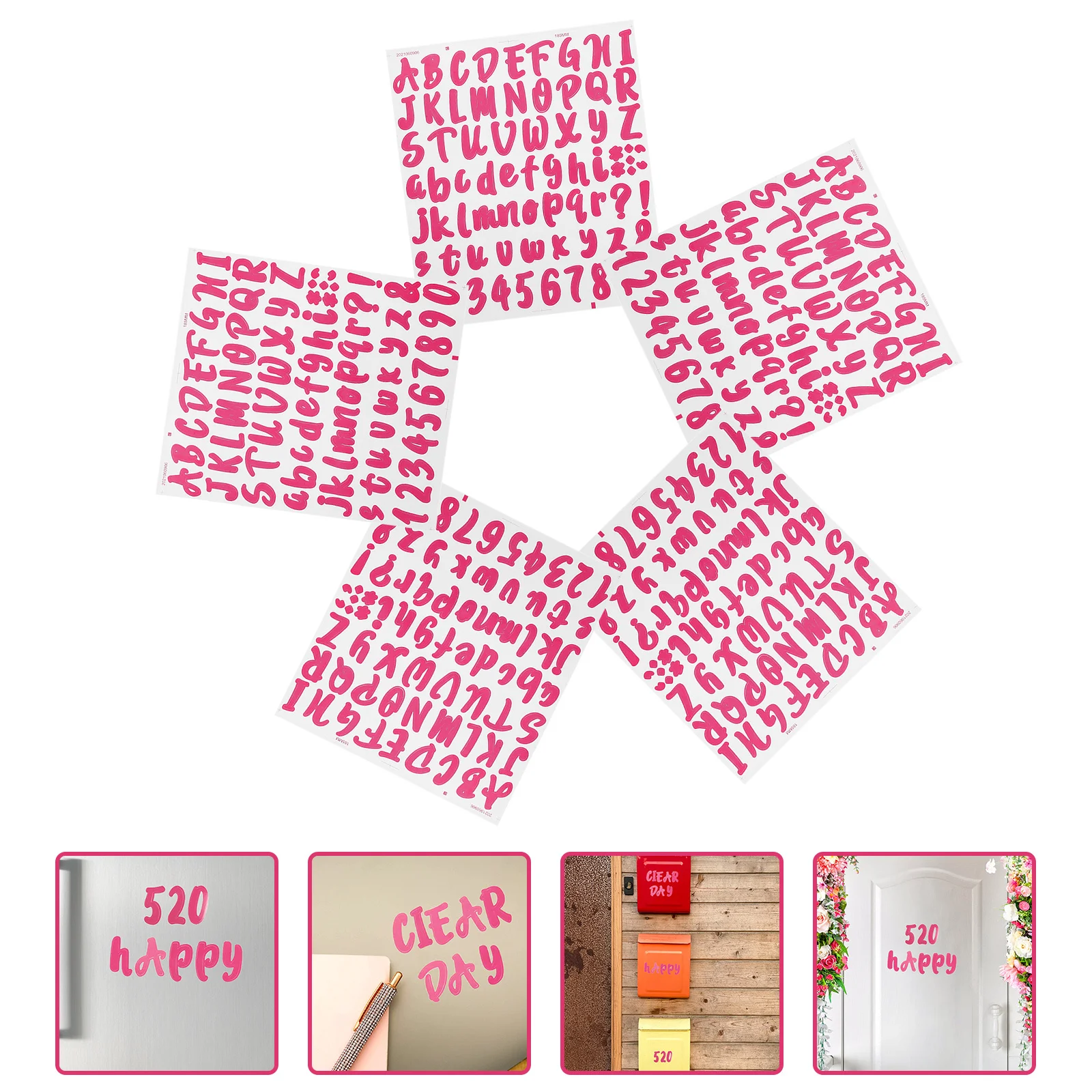 

5 Sheets Name Sticker Alphabet Letter Stickers DIY Self Adhesive PVC Decals for Water Bottle Computer Skateboard Apartment Hotel