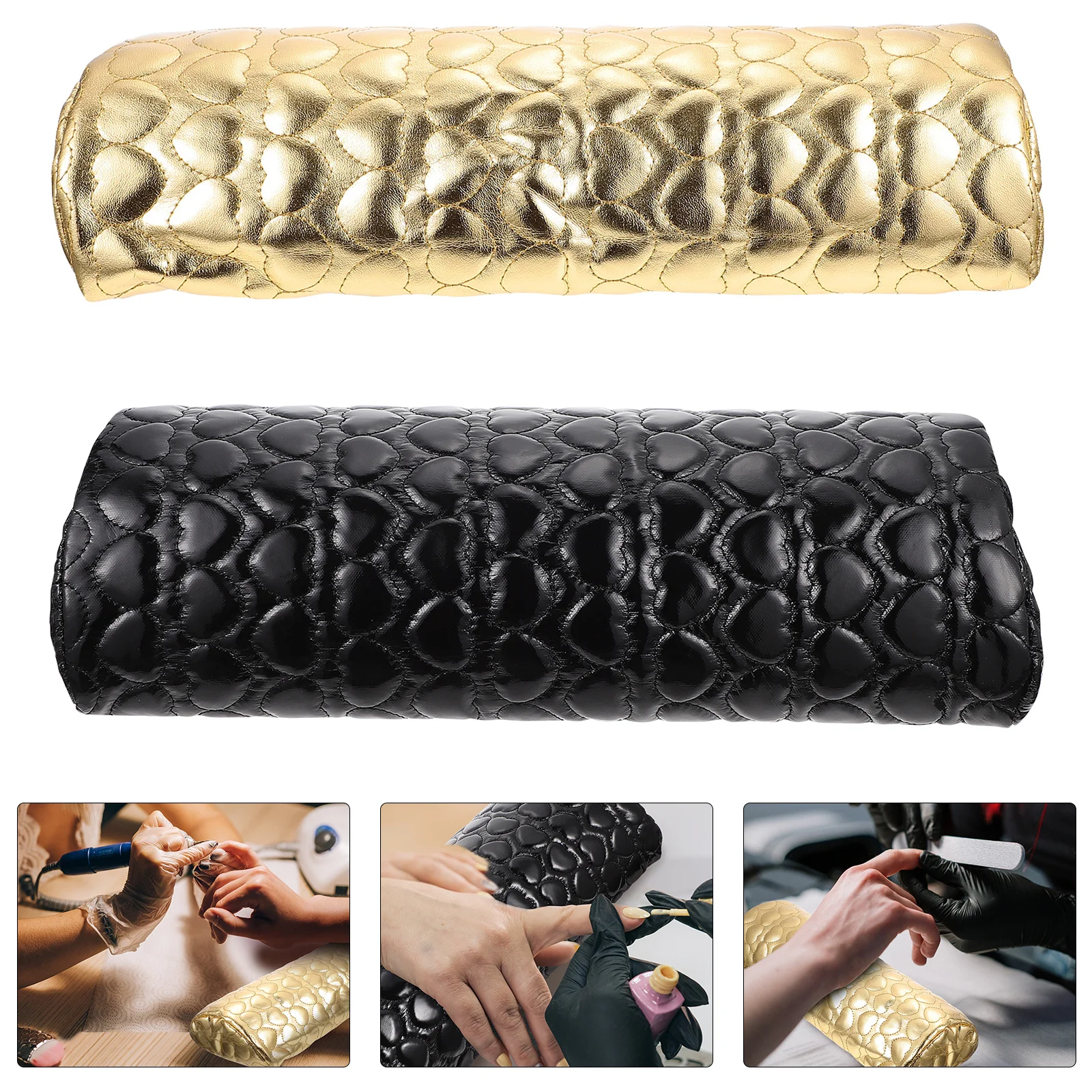 

2pcs Manicure Hand Pillow Heart Pattern Hand Rest For Wrist Support Nail Art Tool Female Gift Simple Lace Cushion Pad Salon Diy