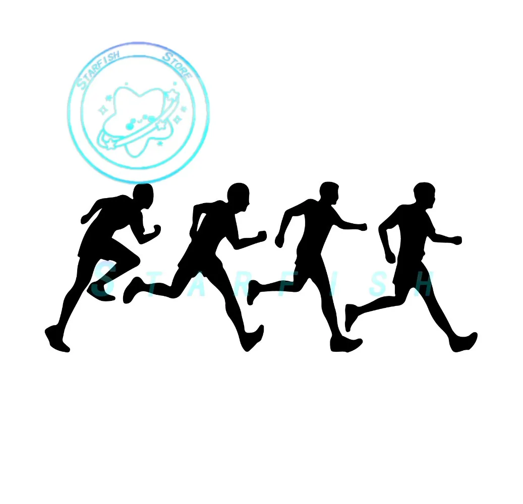 

Runner Wall Sticker with Running Logo Car Decoration Gym Fitness Wall Decoration PVC Material Waterproof and Sunscreen