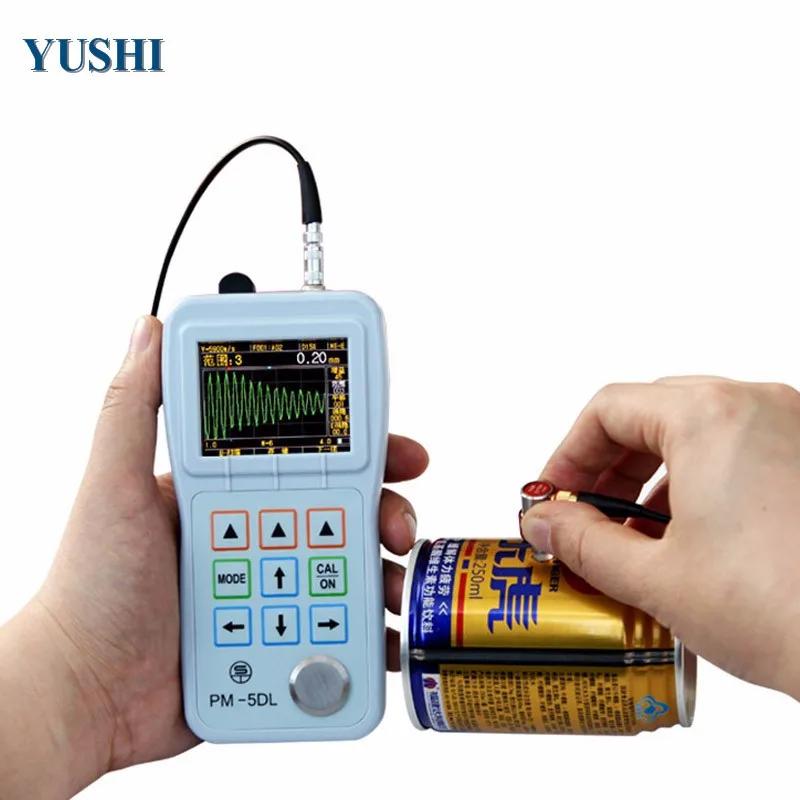 yushi ndt portable ultrasound metal thickness gauge thru thin paint coating