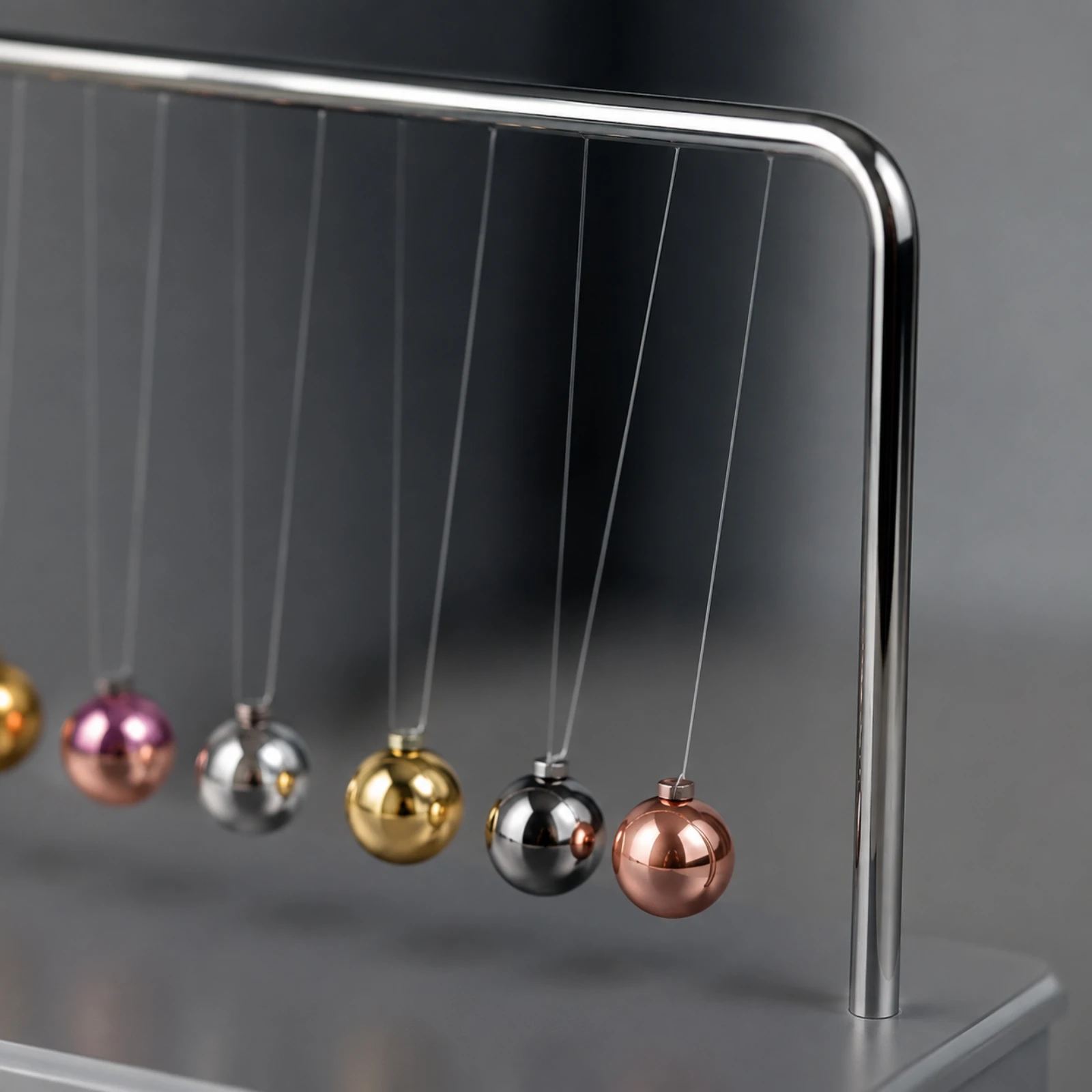 Desk Ornament Decorative Metal Newton's Cradle Desk Organizer Tabletop Decor for Home Office, Workspace
