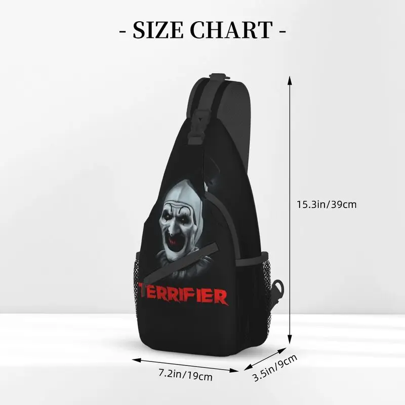 Mochila de ombro crossbody personalizada para homens, palhaço de terror, filme de Halloween, mochila de camping, ciclismo