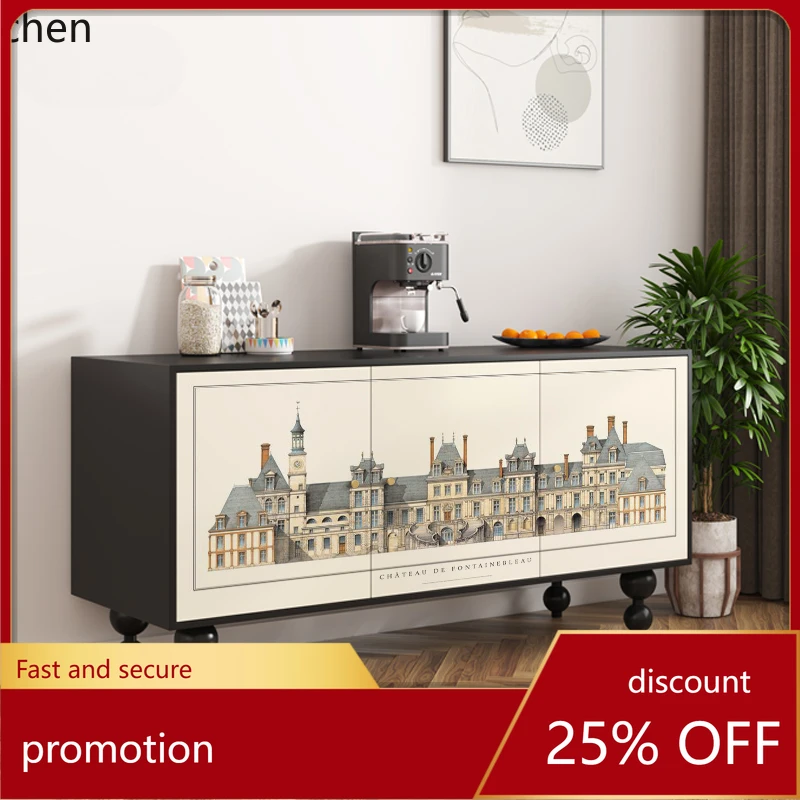 

HT retro storage living room wall locker solid wood dining side cabinet bedroom multi-functional entrance