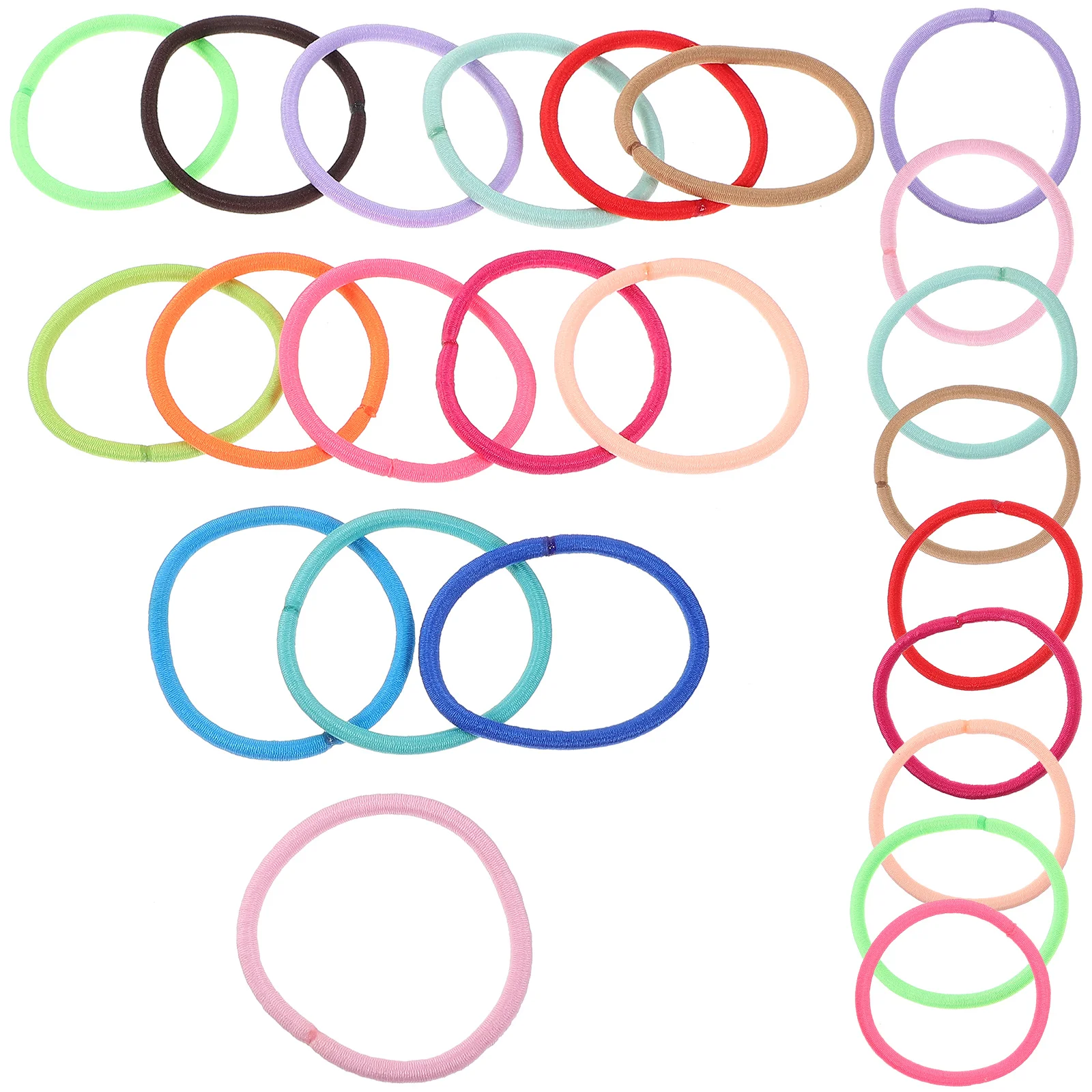 100 Pcs Rainbow Color Hair Ring Bulk Ties Headbands for Lash Extensions Elastic Circle Rope Miss