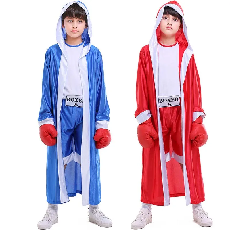

Нарядный детский халат с капюшоном на Хэллоуин для мальчиков, боксерский костюм