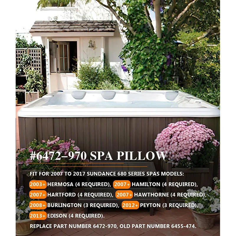 6472-970 680 Reverse Wrap Around Gray Pillow for Sundance 680 Series Spas 2003+, Burlington, Hawthorn and Hartford Models
