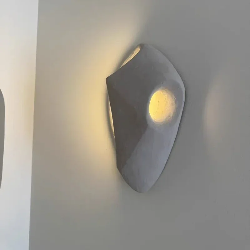 

Japanese Style Creative Minimalist Cement Wabi Sabi Style Designer Art Homestay Hotel Background Wall LED Wall Light