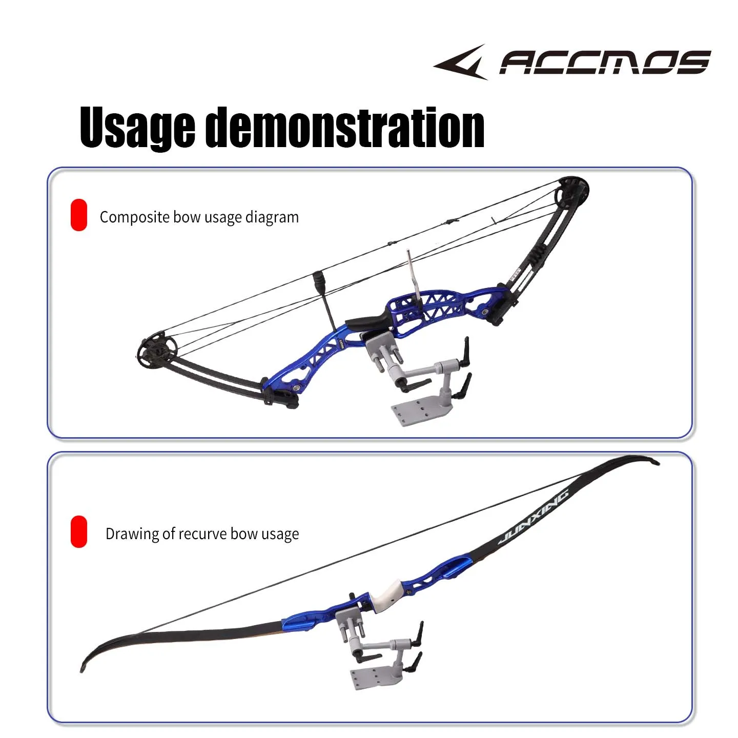 Steel Compound Bow Vise Adjustable Archery Tuning Stand for Recurve Bow Repair Maintenance Clamp Tool Hunting Shooting Accessory