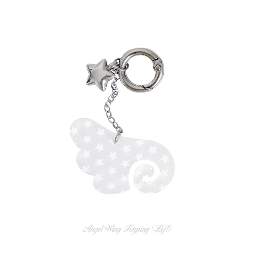 Creative Acrylic Star Angle Wings Keychain for Women