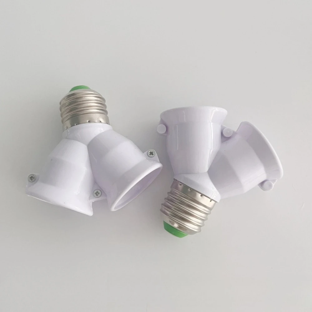 E27 LED قاعدة ضوء المصباح الكهربي المقبس E27 إلى 2-E27 الفاصل محول قاعدة ساخنة