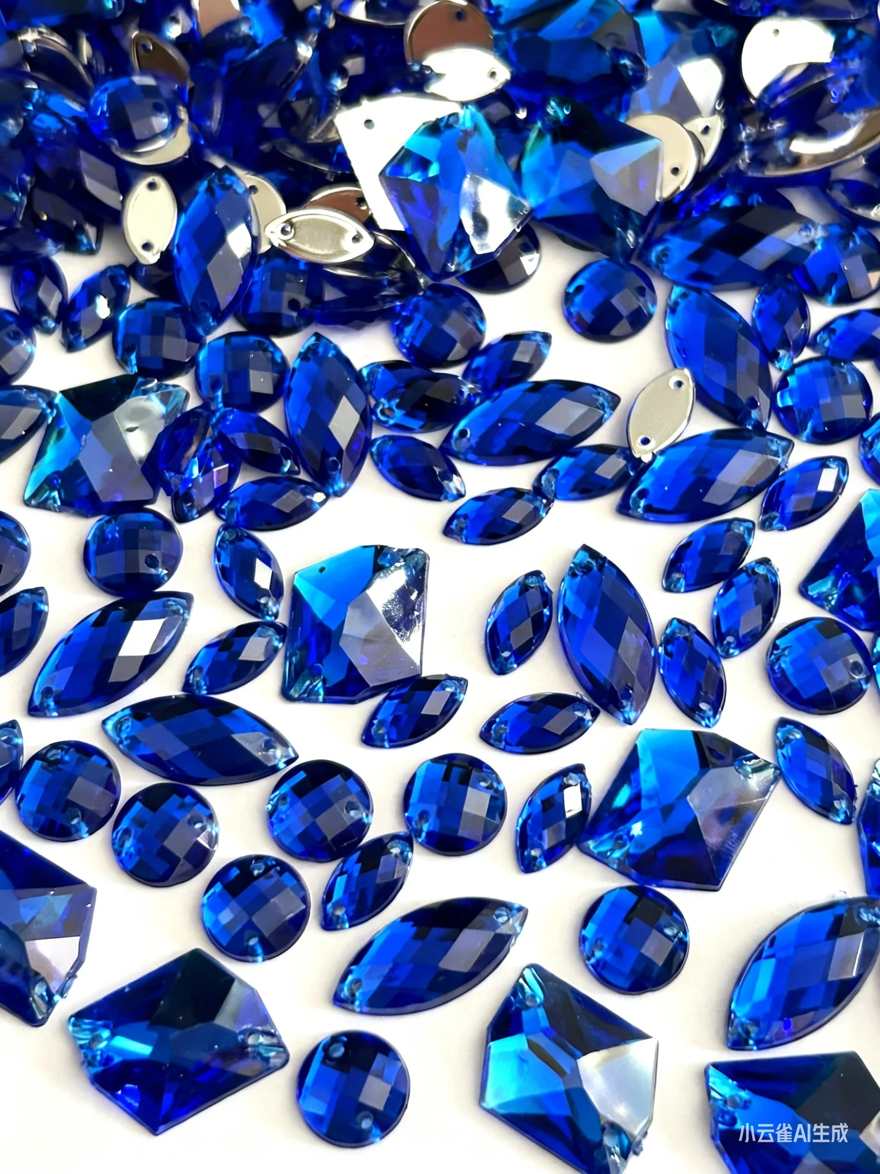 300Pcs Royal Blue Flatback Diy Pendant Jewel Sew on Design Decorative Rhinestones Crystals For Shoes Hair Dance Party Costumes
