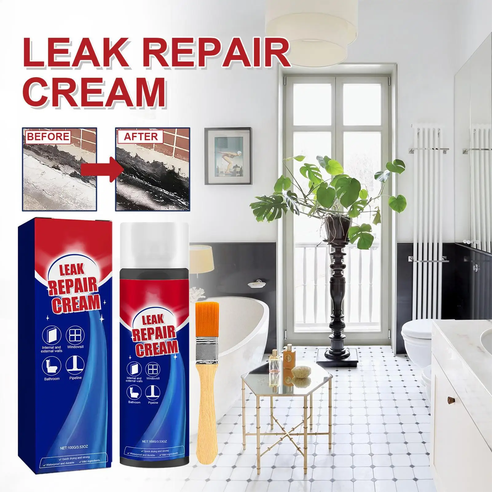 Waterproof Sealant Liquid Wall Patch Sealers Agent Liquid Quick Dry Long Lasting Wall Gap Filler Accessories for Gutter Window