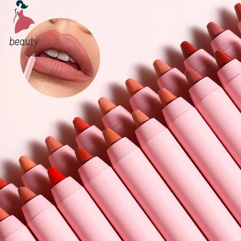 Lápis Matte Multicolor Lip Liner, maquiagem de contorno de lábios impermeável, duradoura, antiaderente, cosméticos sexy