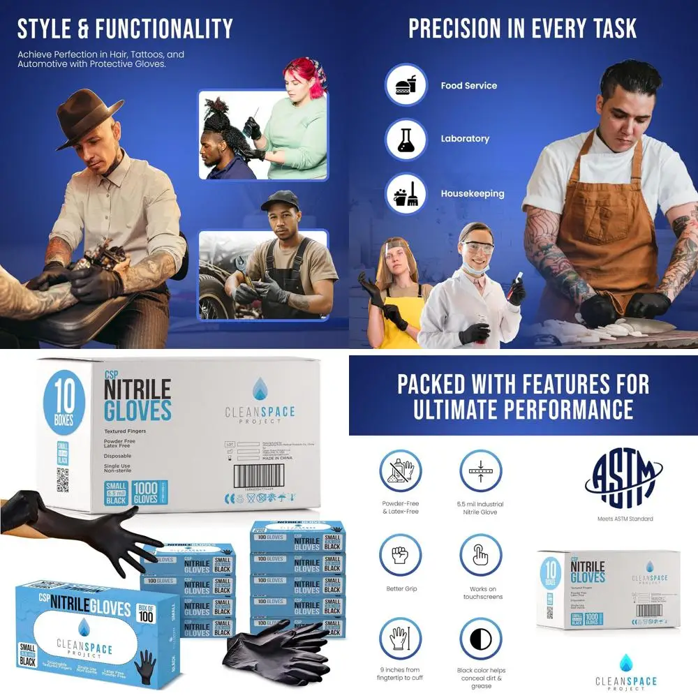 

Disposable Nitrile Gloves - Non-Latex, Powder-Free, Ideal for Safe Cooking