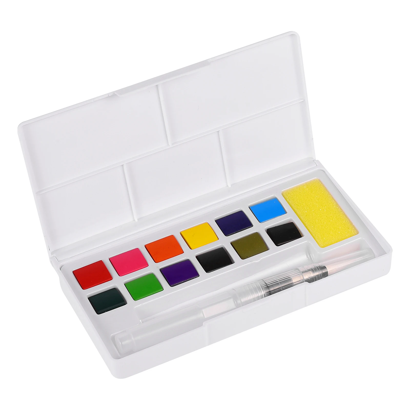 

1Set Watercolor Paint Set 12 Colors Solid Pigment Pen Premium Quality Portable Sketch Kit Compact for Students Artists