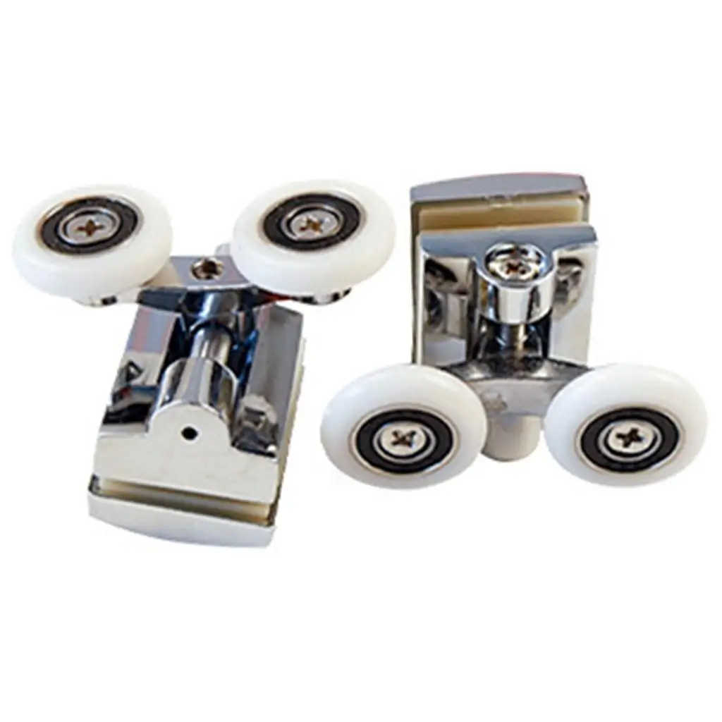Shower Door Wheels Double Upper Rollers Universal Sliding Door Runner Replacement for Glass Doors
