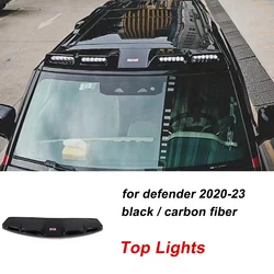 Car Lights Top Light for Land Rover Defender 90 110 130 Carbon Fiber Roof Spoiler Lamp Wireless Remote Control