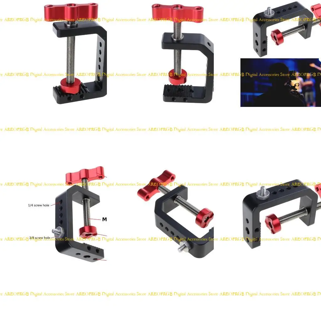 

E21E Photography C Clamp Adjustable Aluminum Alloy Clamp for Desktop Mount Camera