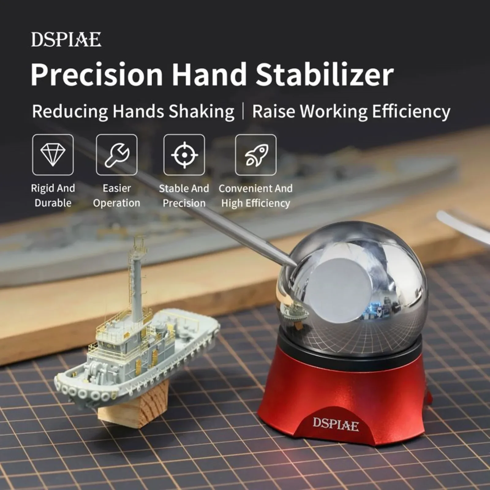 Dspiae-Precision Mão Estabilizador para Militar Model Making, Assembleia Gundam, DIY Hobby Tool, AT-HS