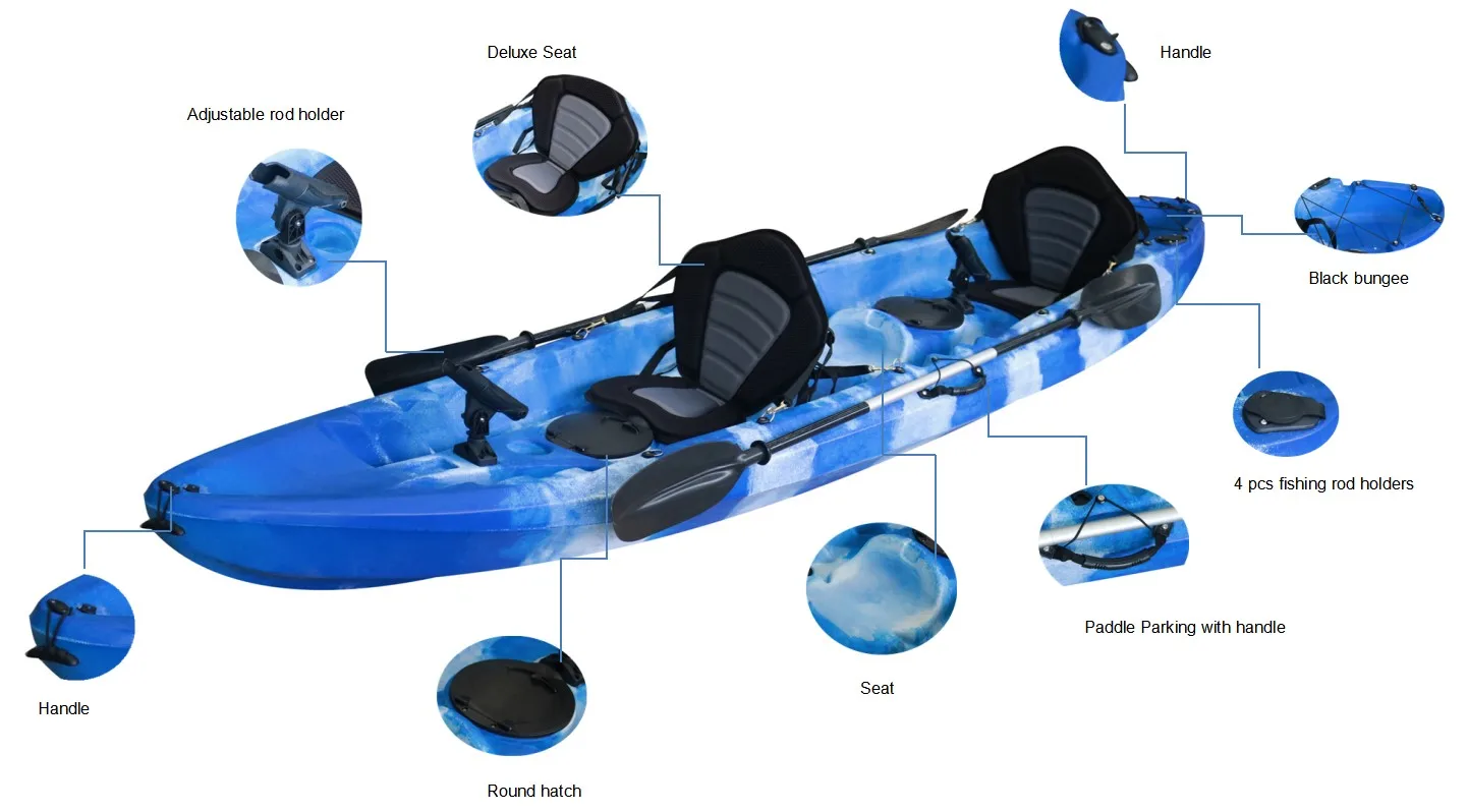 Popular Wholesale Rowing Boat Barato Fishing 3 Person Ocean Cheap Kayak