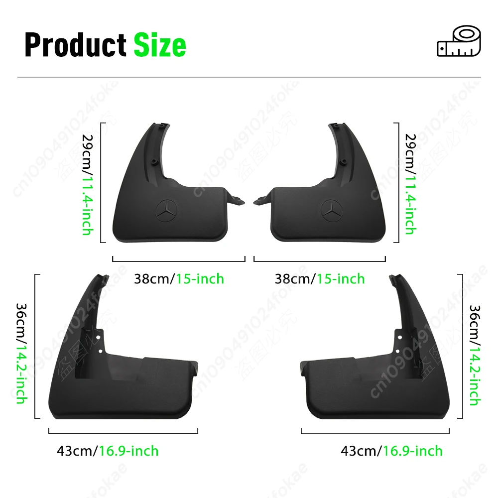 For Mercedes Benz GL Class X164 GL450 GL350 2007 2008 2009 2010 2011 2012 Mudflaps Splash Guards  Mudguards Mud Flaps