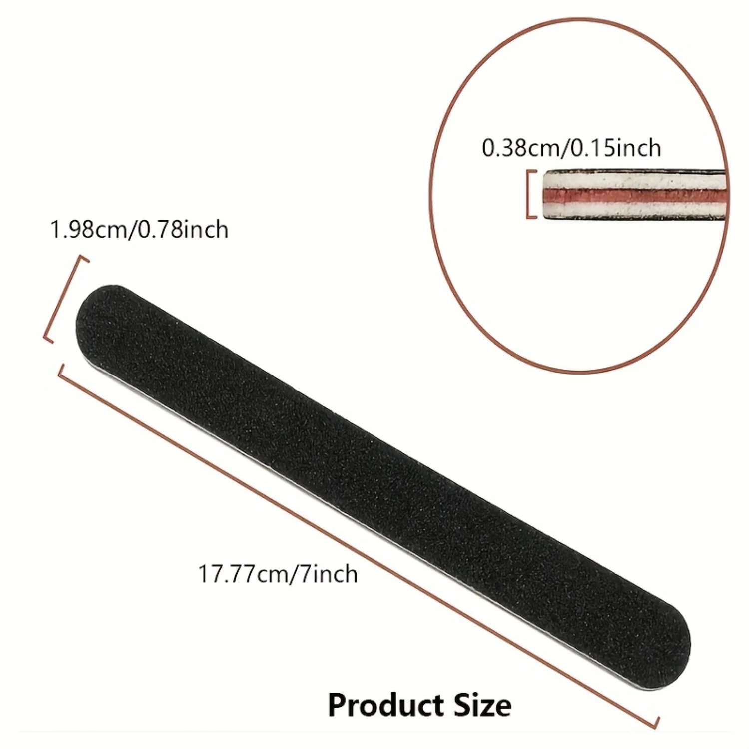 Set di lime per unghie professionali a doppia faccia da 10 pezzi con grana 100/180 - Tavola smeriglio di alta qualità per manicure e pedicure - Modellatura, liscia