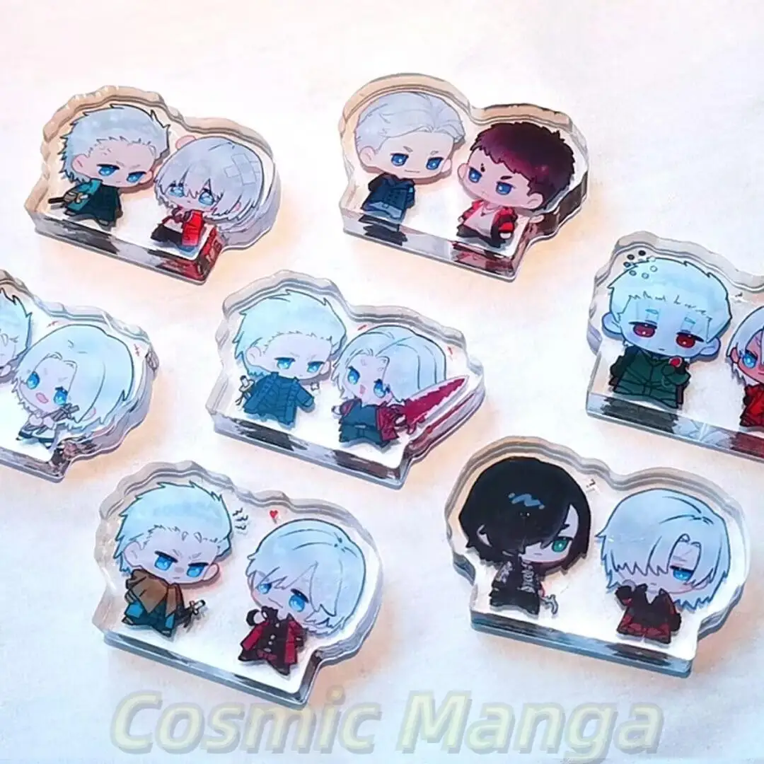 7/pcsDevil May Cry Vergil Dante Acryl Figuren Stand Dekoration Ornament Anime Cosplay Figuren Geschenk Nette Stehende Zeichen Anzug