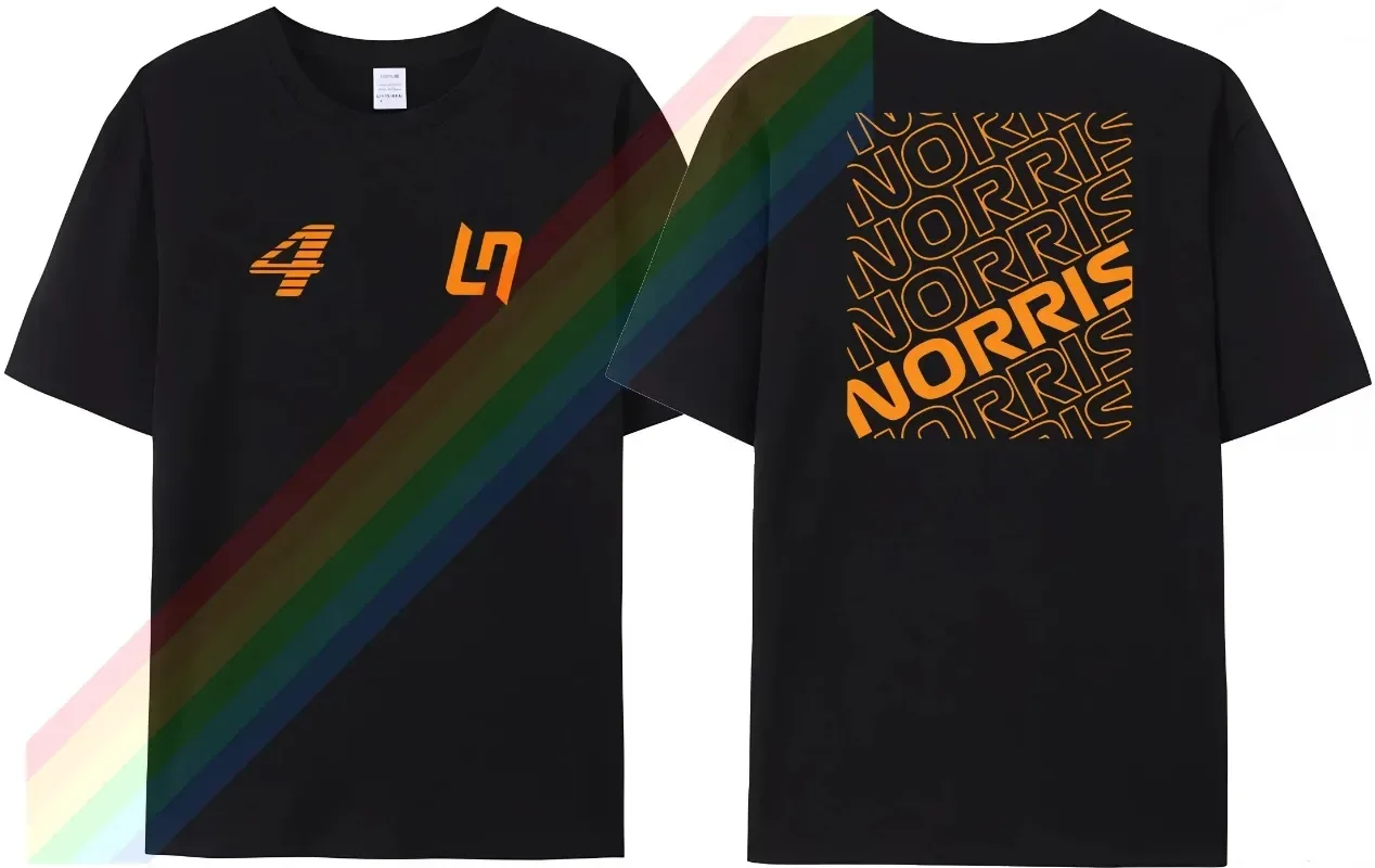 New Summer F1 Lando Norris T-Shirt Mens Cotton Unique Design No. 4 Ladies Hot Collection Short Sleeve