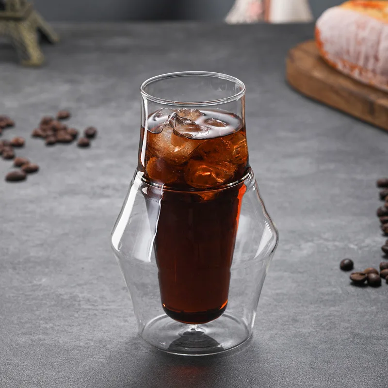 New Creative Double-layer Glass Cup Espresso Coffee Cup Anti-scalding Milk Party Brandy Wine Teacup Mug 120/250/335ml