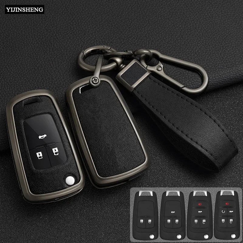 Zinc Alloy Leather Car Key Case Cover for Buick Lacrosse Encore GL8 Regal for Chevrolet Camaro Cruze SS Sonic Spark Aveo Epica 